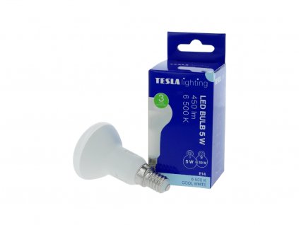 Tesla - LED žárovka Reflektor R50, E14, 5W, 230V, 450lm, 25 000h, 6000K studená bílá, 180st