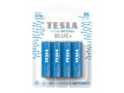 TESLA BLUE+ AA blister 4 transparent