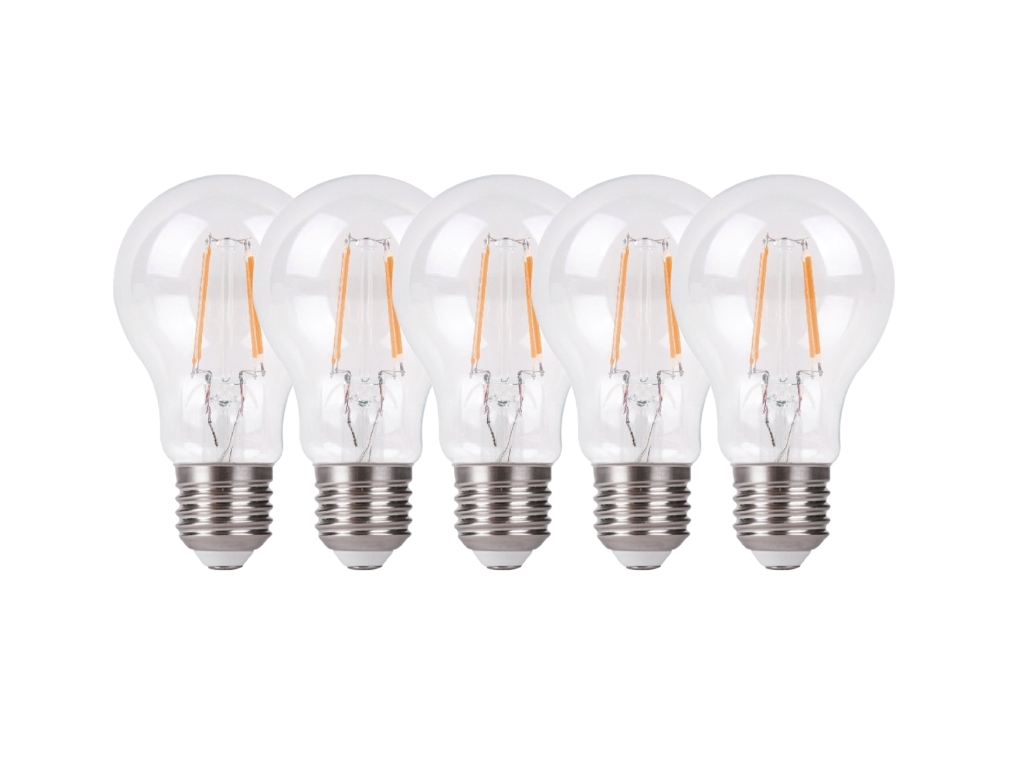 LED žárovka FILAMENT RETRO BULB E27, 7,2W, 230V, 806lm, 25 000h, 2700K teplá bílá, 360st,čir,5-pack