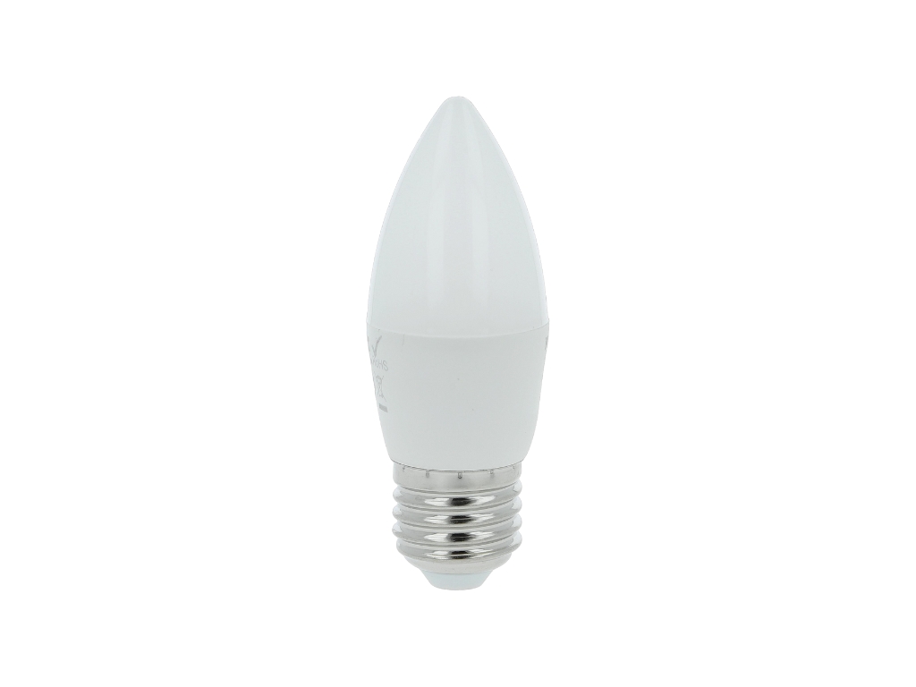 LED žárovka svíčka E27, 6W, 230V, 500lm, 25 000h, 4000K denní bílá, 220st