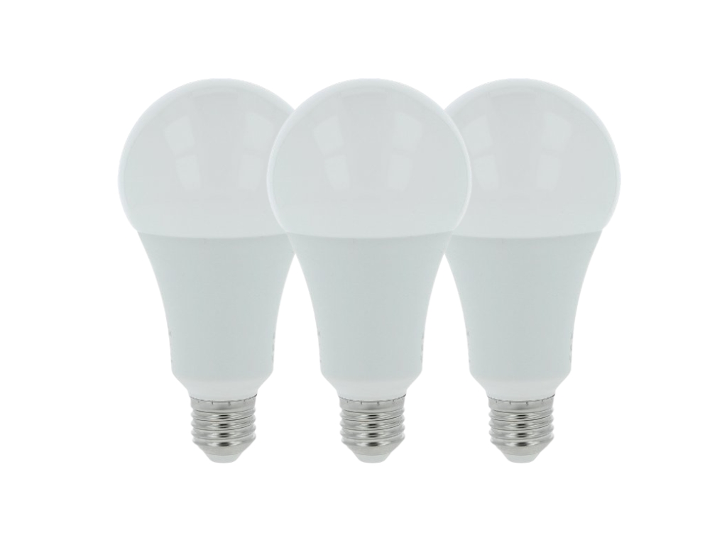 LED žárovka BULB E27, 12W, 230V, 1521lm, 25 000h, 3000K teplá bílá 220st, 3 pack
