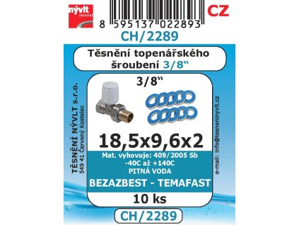 CH/2289 SADA topení 3/8" bezazbest 18,5x9,6x2    10ks TEMAFAST