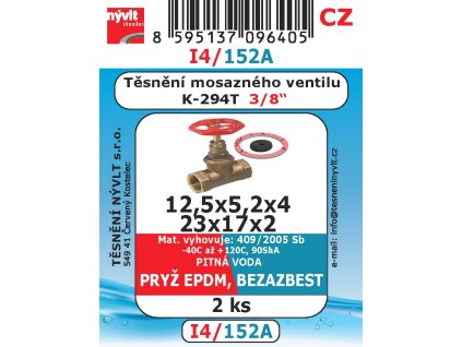 I4/152A   SADA 3/8" na šroubení mosazných ventilů K294T 2ks
