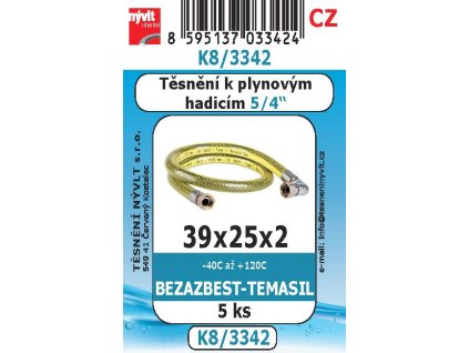 K8/3342  SADA 5/4" těs. k plyn.hadicím 5ks bezazbest 39x25x2