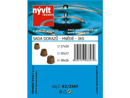 K2/3347   SADA všech rozměrů zarážek  hnědá 3ks