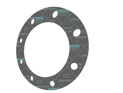 přírubové těsnění DN125 PN 16-40  síla 2mm TEMAGRAF Ni 140x192x2