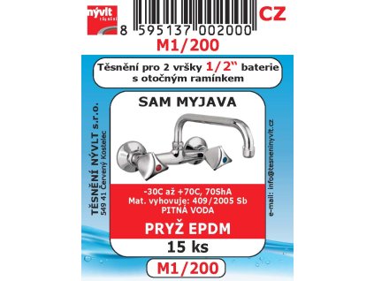 M1/200   SADA těs vod baterie SAM MYJAVA 1/2"  vršek  15ks