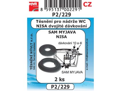P2/229   SADA nádrží s dvojitým dávkováním WC NISA 2ks