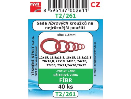 T2/261  SADA těsnění na nejrůznější použití fíbr 40ks