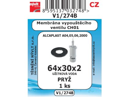 V1/274B   SADA těsnění vyp ventilu CH01 1ks ALCAPLAST