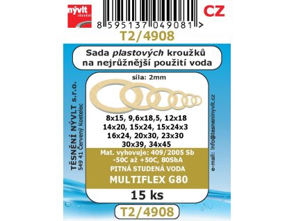 T2/4908 SADA plastových kroužků  MULTIFLEX G80 15ks náhra T2/263