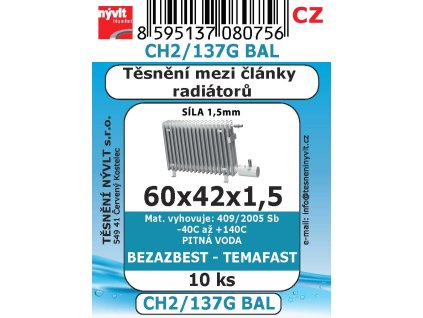 CH2/137Gbal mezi články topení 60x42x1,5 bezazbest 10ks