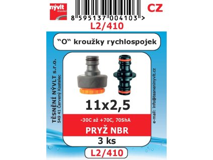 L2/410   SADA 11x2,5 O kroužky do rychlospojek  pryž NBR 3ks