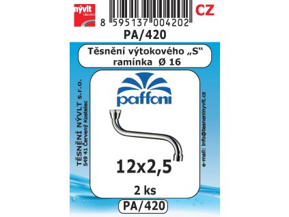 PA/420   SADA průměr 16mm  Paffoni  výtokové rameno NBR pryž 2ks