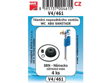 V4/461  SADA těsnění  napouštěcího ventilu WC  ABU SANITAIR 4ks