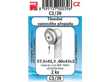 C3/39   SADA těsnění přepadu vany 2ks