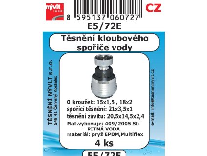 E5/72E   SADA těsnění do spořiče vody s kloubem 4ks