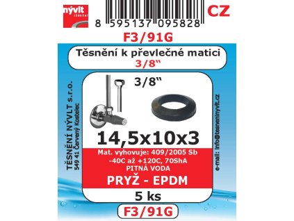 F3/91G SADA těsnění 3/8 k rohovým ventilům  kužel pryž EPDM 5ks