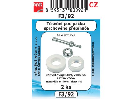 F3/92 SADA těsnění pod páčku sprchy přední a zadní 3ks