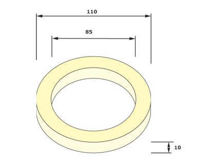 G4/102  Těsnění mezi WC kombi a mísu  typ E 110x85x10 mm