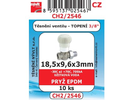 CH/2546 SADA 3/8" 18,5x9,6x3 topenářské šroubení pryž EPDM 10 ks