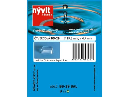 BS - 29 BAL  SADA 2ks samolepící doraz  čtvercové 19,8 v. 6,4
