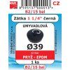 B2/15BAL  SADA zátka 1/1/4 umyvadlová pryž ČERNÁ