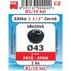 B2/16BAL SADA zátka 1/1/2 dřezová pryž ČERNÁ