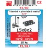 F3/89 SADA těsnění 15x8x2 převlečných matic 3/8 pryž EPDM 10ks