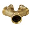 R/2509 Rozdvojka s uzávěry MOSAZ 3/4"