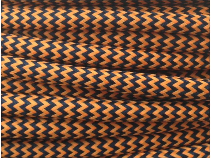 Textilní kabel 2 x 0,75mm CIKCAK černo oranžový
