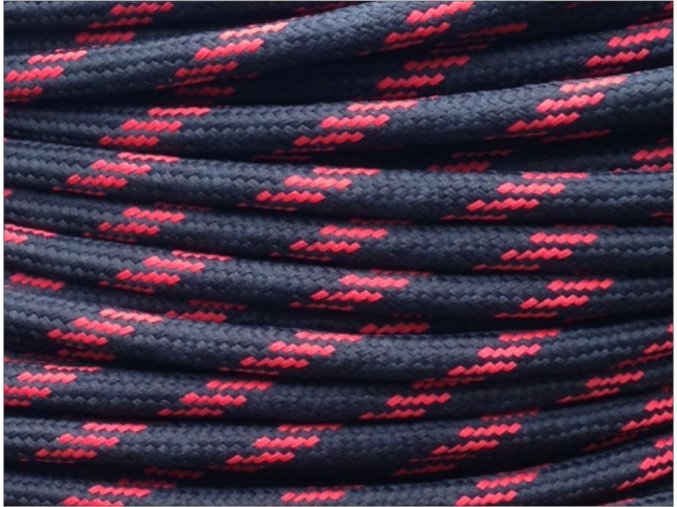 Textilní kabel 2 x 0,75mm Round 5 , černo červený