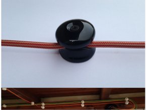 Stropní a nástěnný keramický úchyt na 1 kabel (černý)