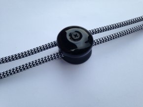 Stropní a nástěnný keramický úchyt na 2 kabely (černý)