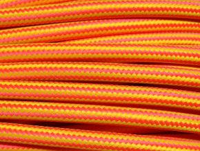kabel 3 x 0,75mm podélný vzor svítivě červená + žlutá