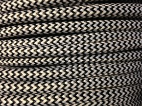 TEXTILNÍ KABEL 3 X 1,5MM CIKCAK ČERNO BÍLÝ