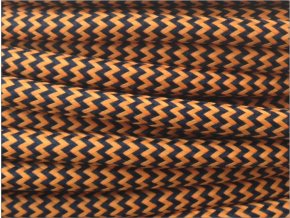 Textilní kabel 2 x 0,75mm CIKCAK černo oranžový