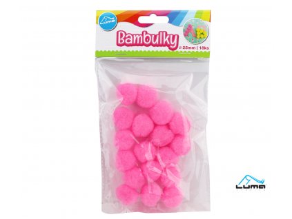 Bambulky světle růžové 18 ks 25 mm