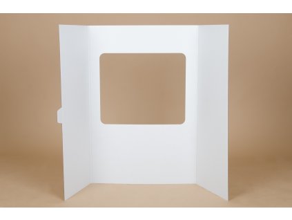 Projektová tabule s výřezem, velikost tabule 120 x 90 cm, hnědo-bílá (vhodná pro tvorbu divadla a obchodu)