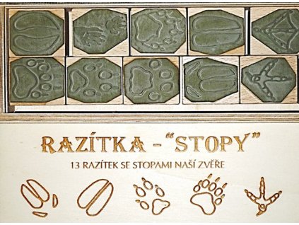 Razítka – STOPY (13 razítek se stopami naší zvěře)