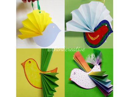 Ptáček k dotvoření – kartonový výřez 15 cm (1 ks)