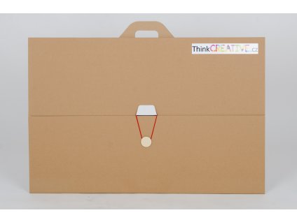 Projektová tabule 120 x 90 cm, hnědo-bílá, s uzavíráním a uchem (10 kusů) - II. jakost
