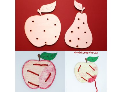 Jablko prošívací (16 cm) - dřevěný výřez
