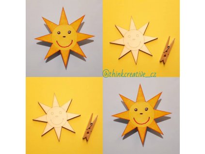 Sluníčko předkreslené (9 cm) - dřevěný výřez