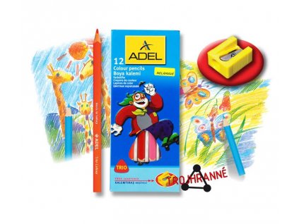 Pastelky ADEL JUMBO trojhranné 12 barev