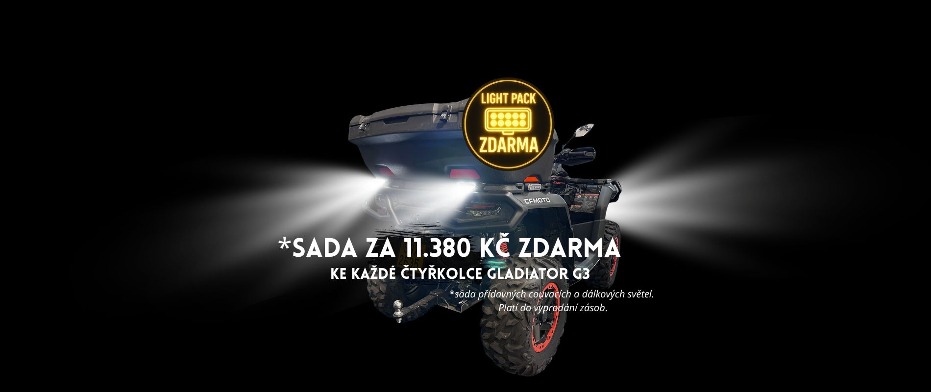 Sada přídavných světel ke čtyřkolce G3 zdarma