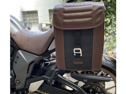 SHAD leather side bag with holder and plate