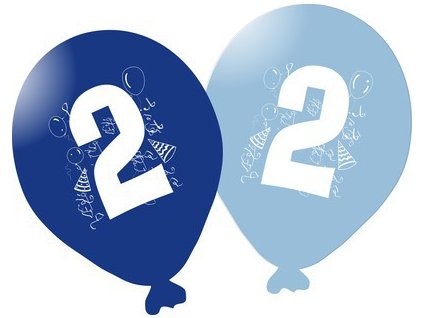 Balonky narozeninové 5ks modré - číslo 2