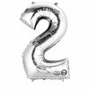 Balónek narozeninový MALÝ - stříbrný - číslo 2