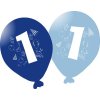 Balonky narozeninové 5ks modré - číslo 1